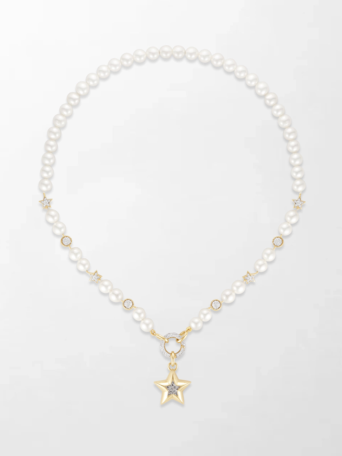 Moonstar Pavé Pearl Necklace