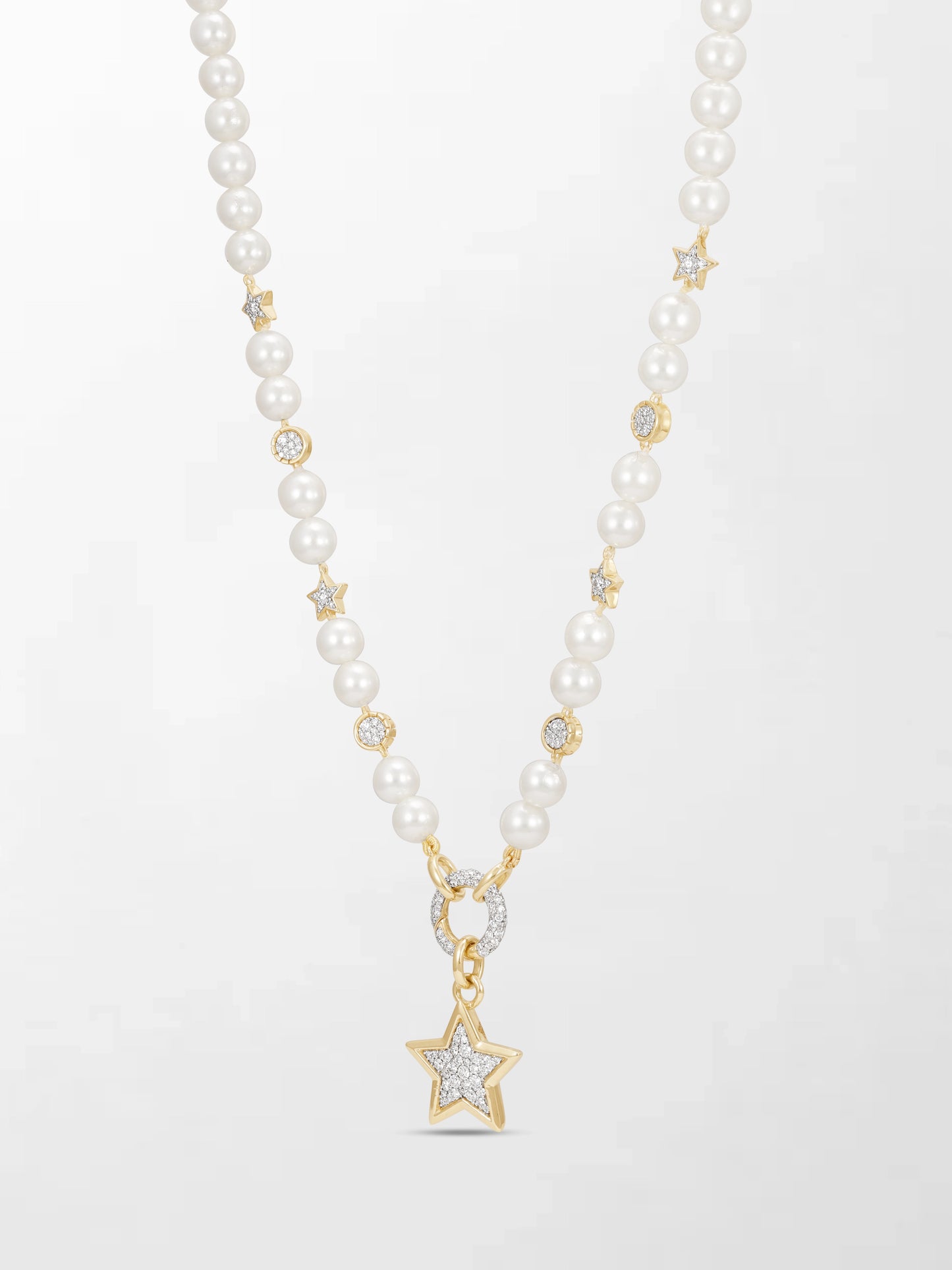 Moonstar Pavé Pearl Necklace
