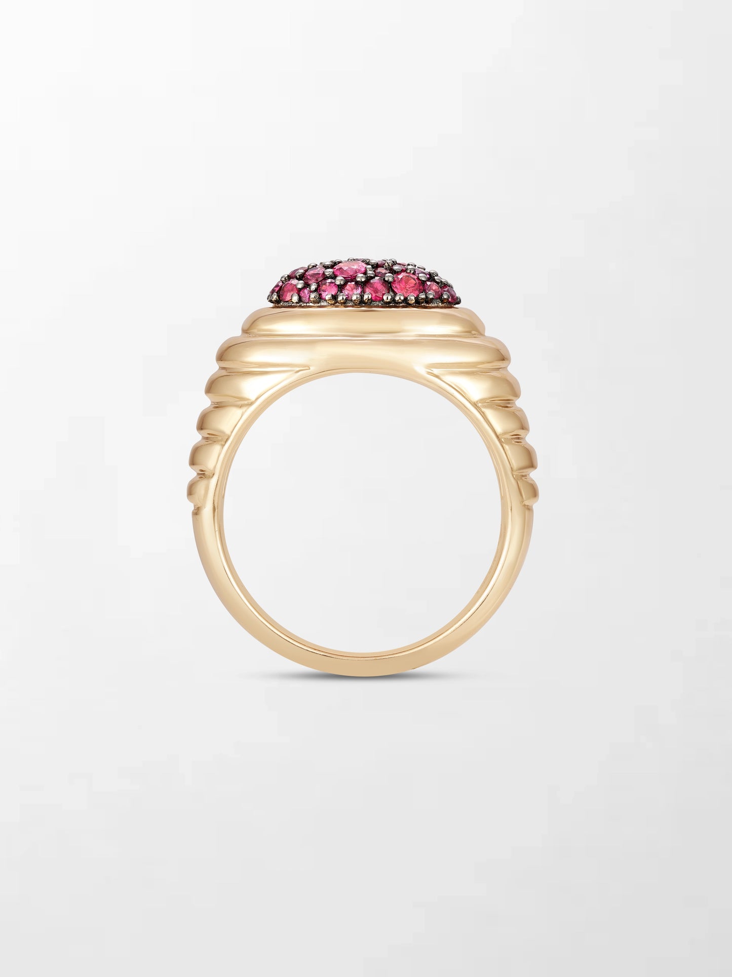 Pavé Rise Ruby Pinky Ring