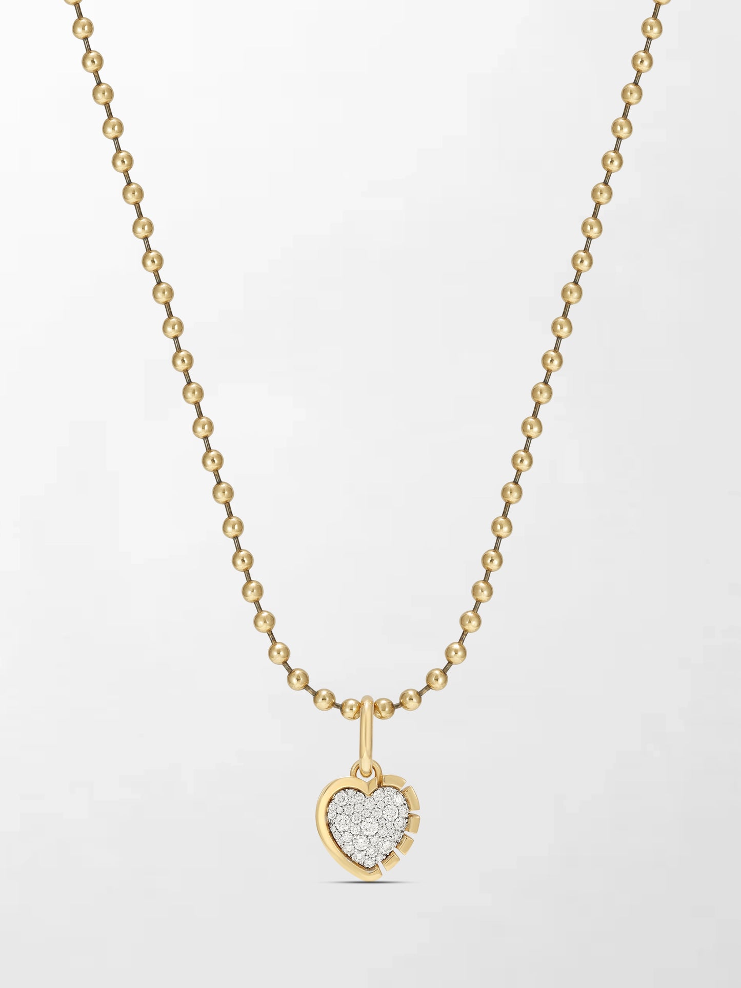 Split Bezel Heartlight Pendant with Ball Chain