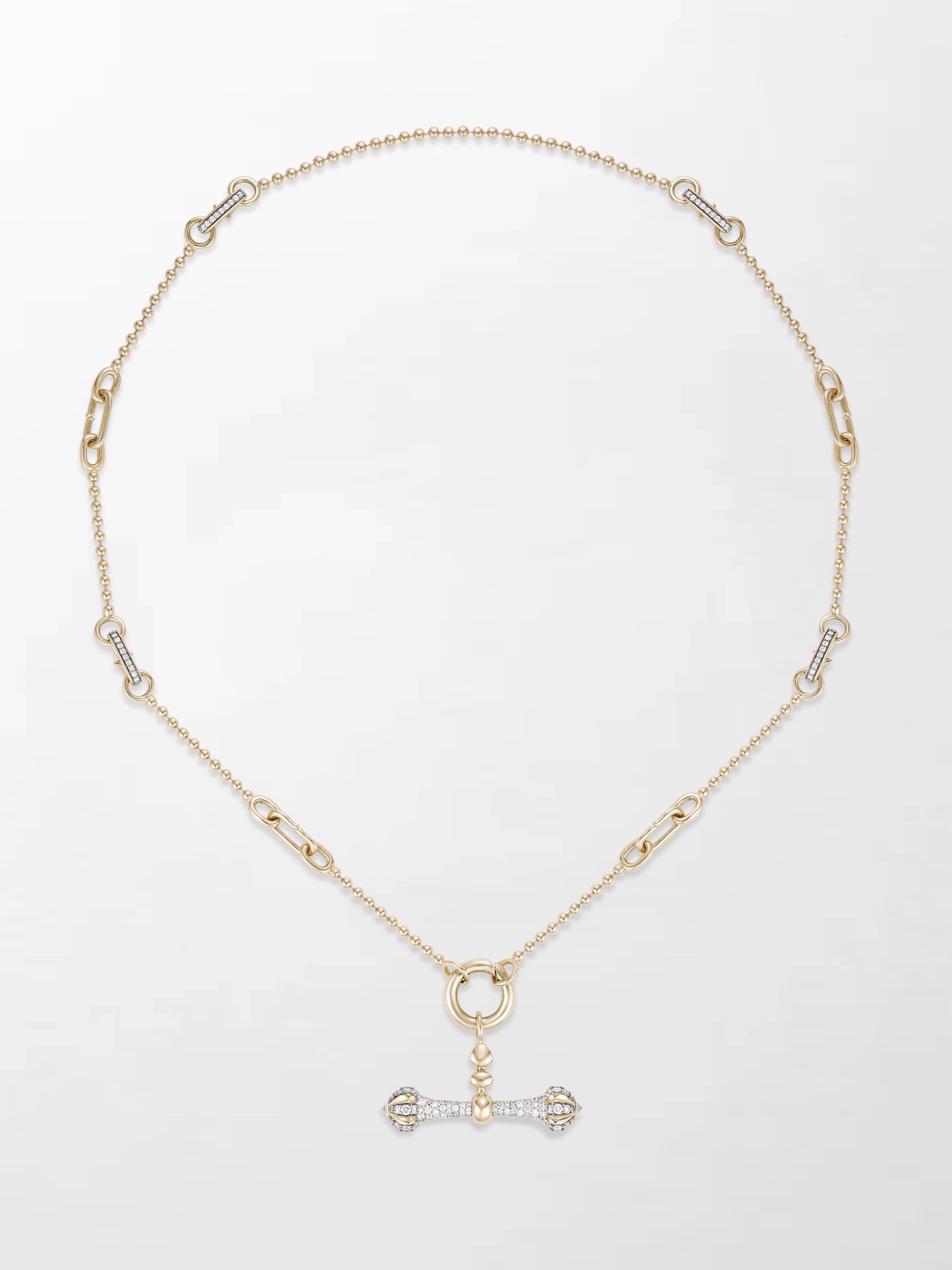 Midnight Diamond Dumbbell T-Bar Chain