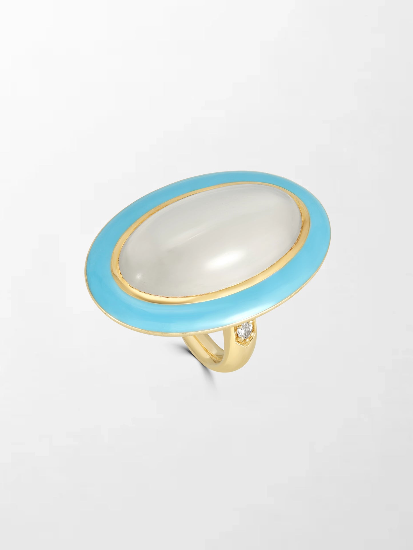 Moonstone Enamel Ring