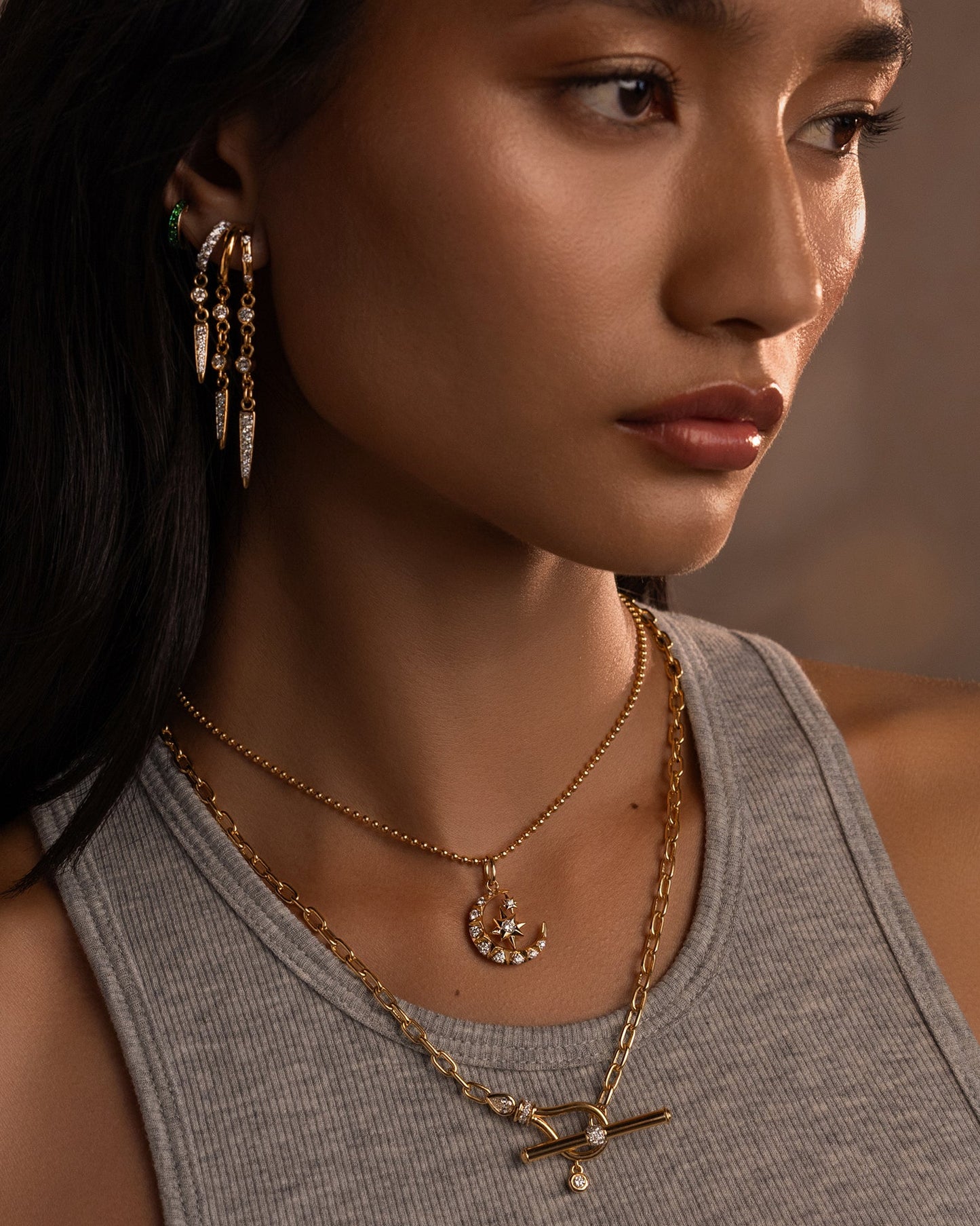 Starlit Moon Diamond Multiwear Pendant