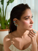 Blue Enamel Pavé Ear Cuff