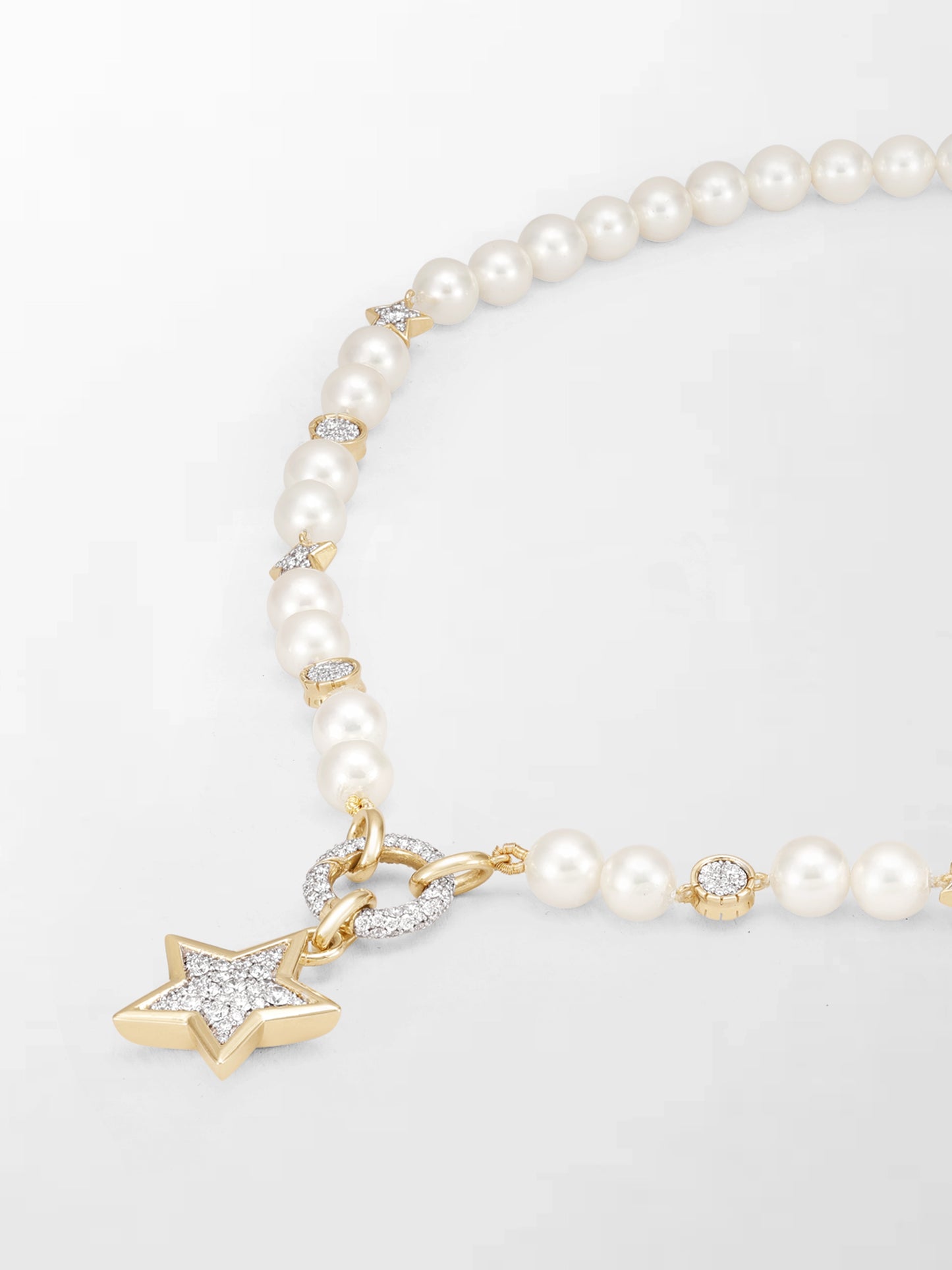 Moonstar Pavé Pearl Necklace