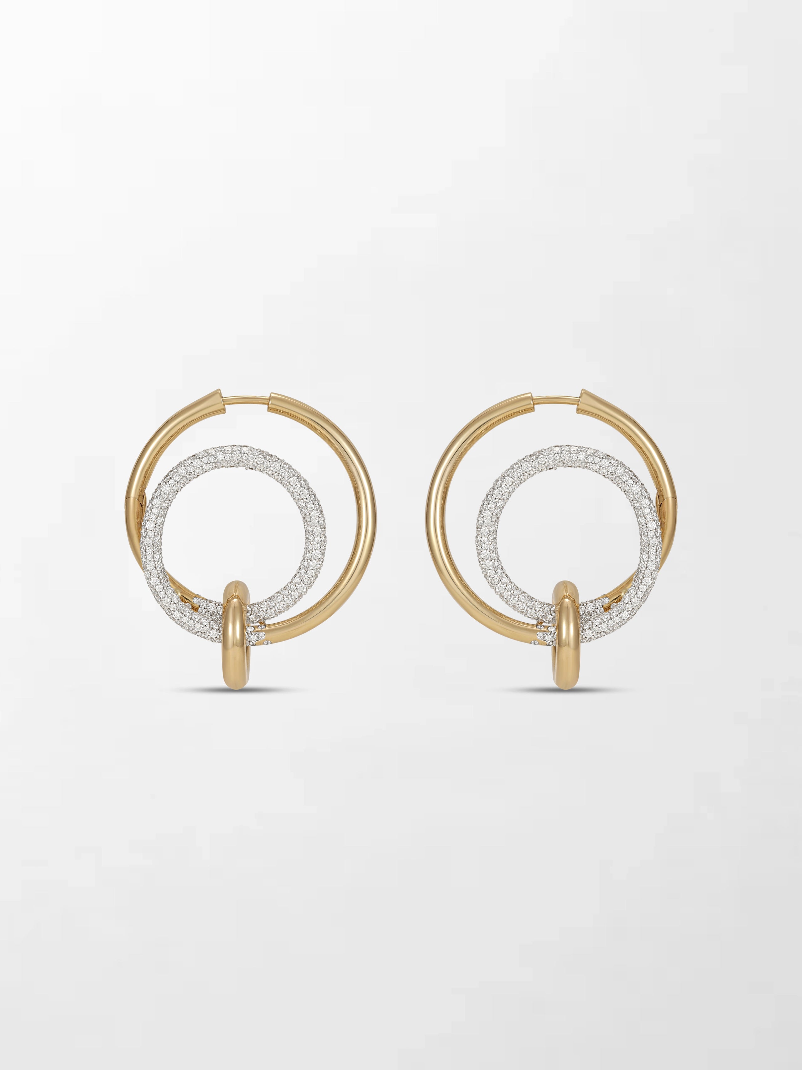 Snow Hoop Drop Earrings