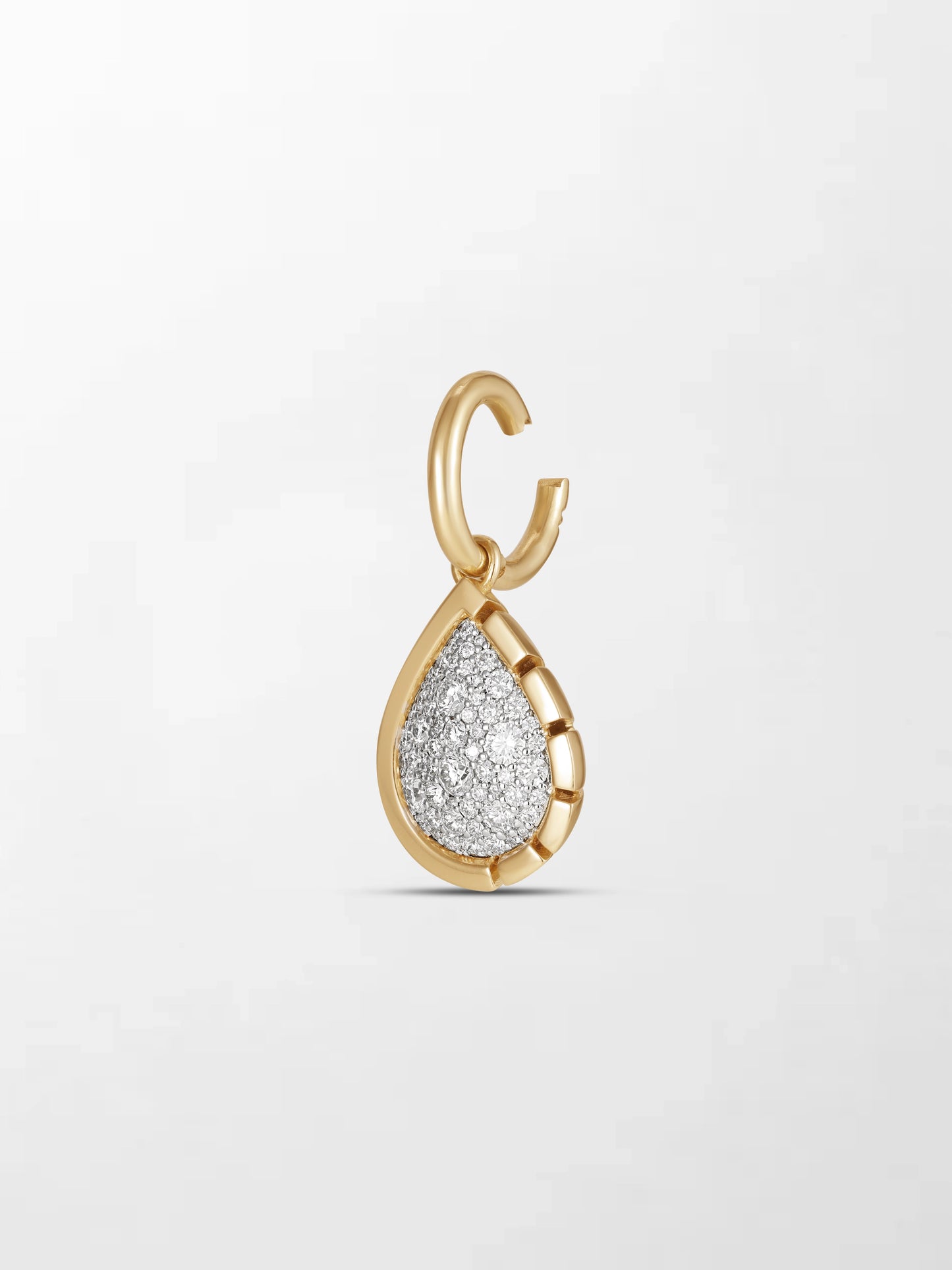 Split Bezel Snow Teardrop Pendant