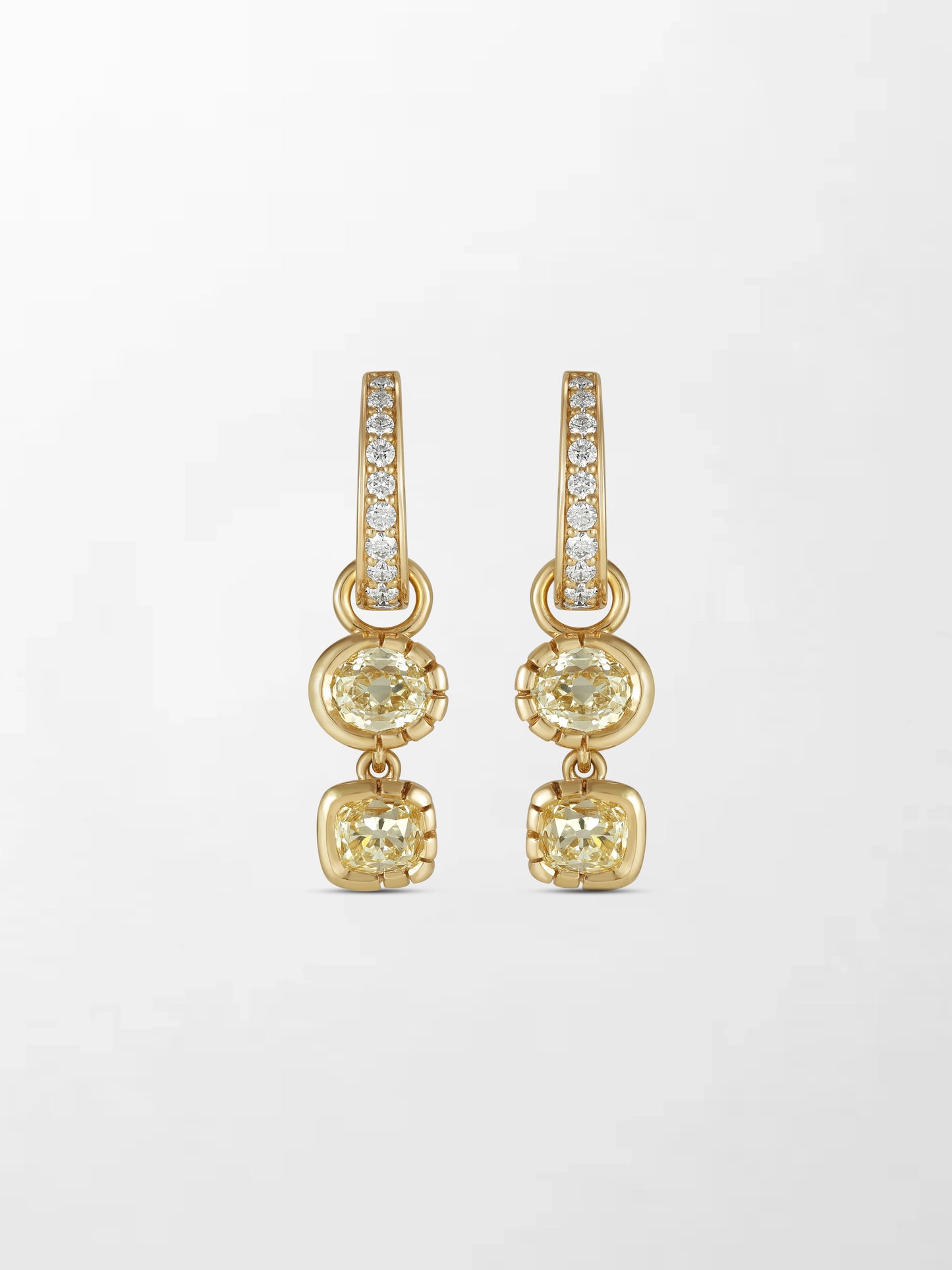 Split Bezel Huggie Drop Earring