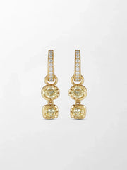 Split Bezel Huggie Drop Earring