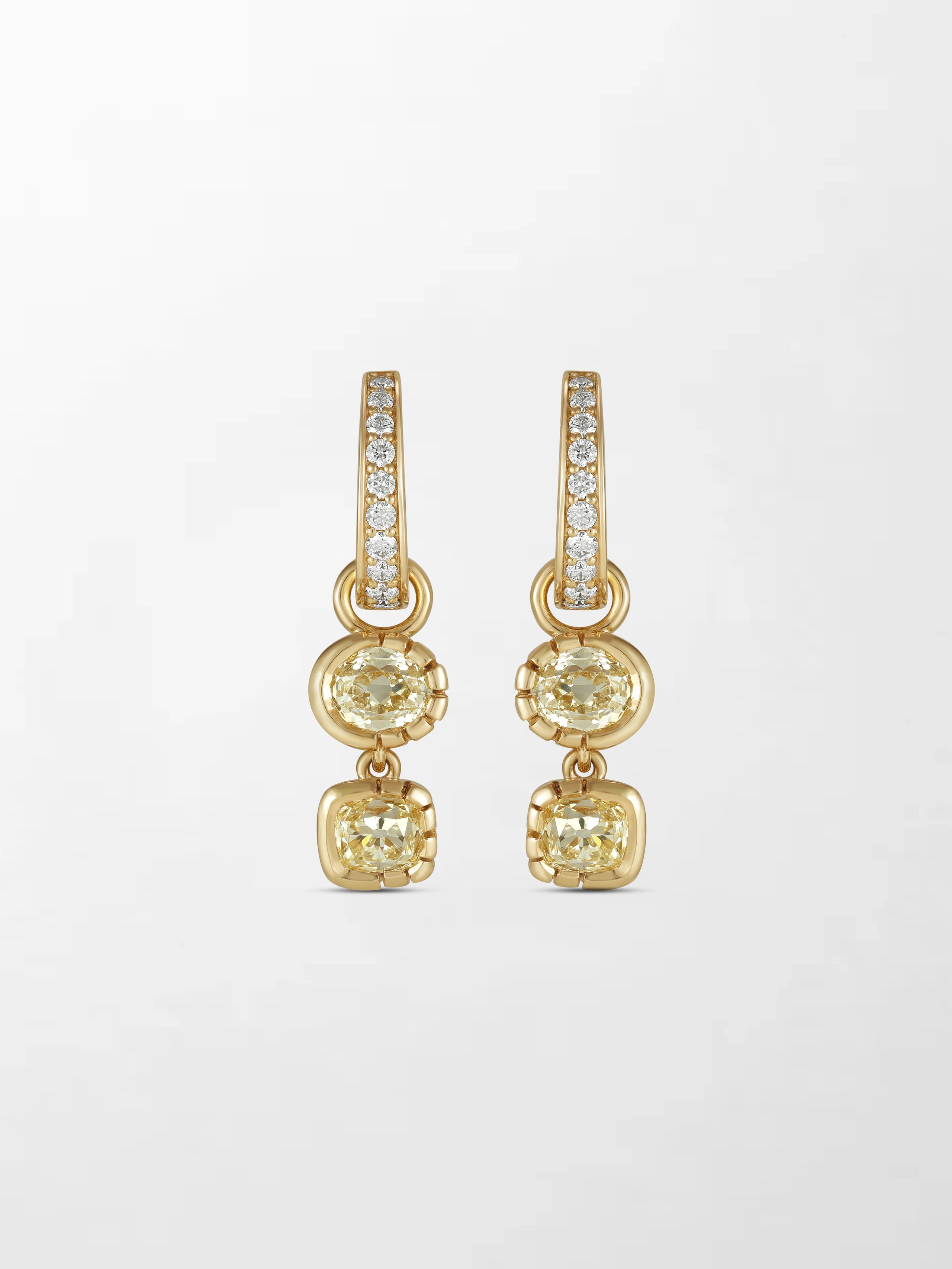 Split Bezel Huggie Drop Earring