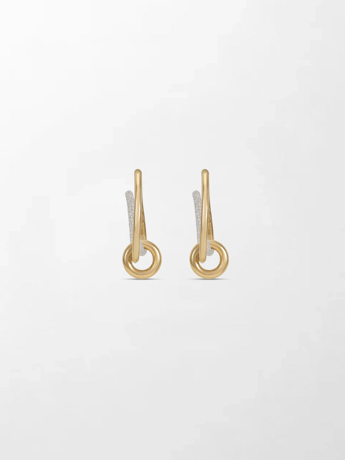 Snow Hoop Drop Earrings