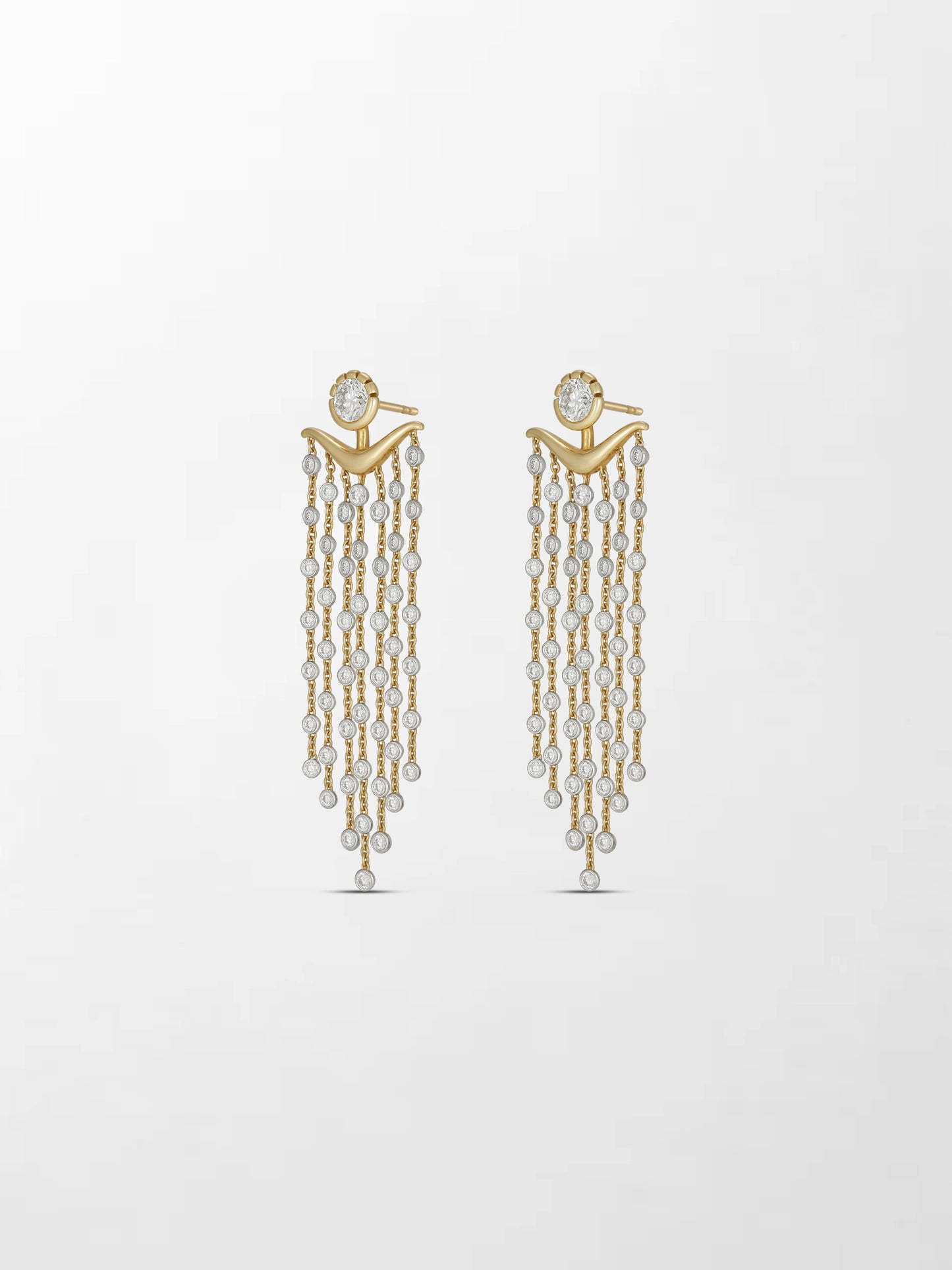 Long Split Bezel Cascade Earring