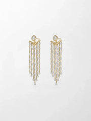 Long Split Bezel Cascade Earring