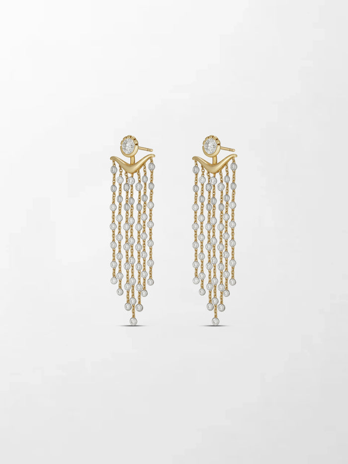 Long Split Bezel Cascade Earring