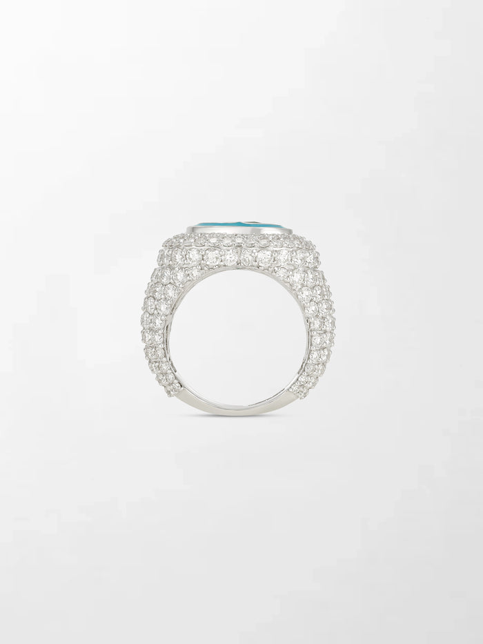 Emerald Heart Pavé Diamond Ring