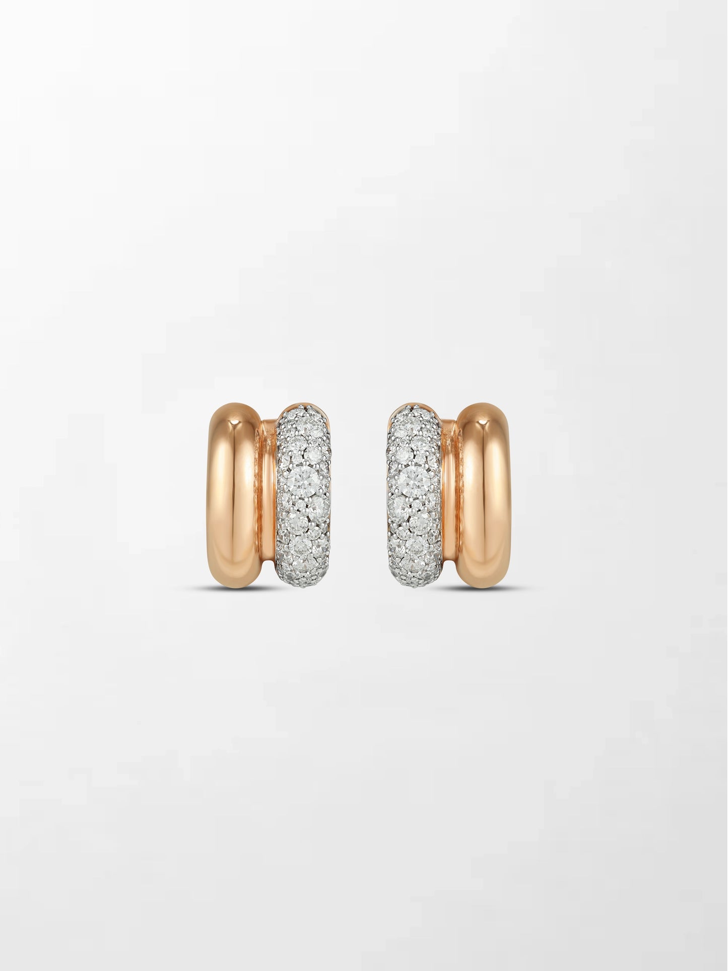 Duo Rose Pavé Huggie