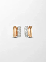 Duo Rose Pavé Huggie