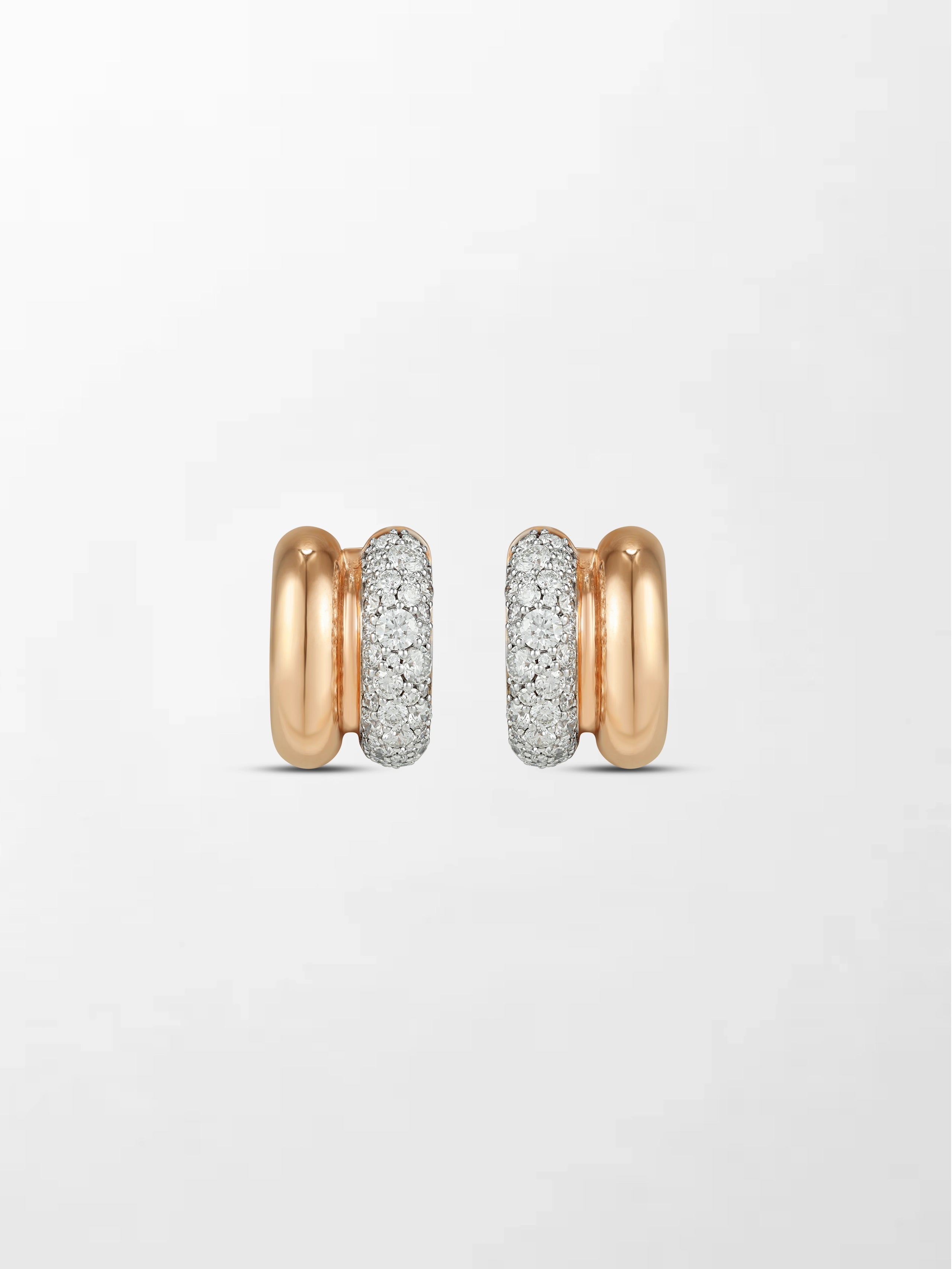 Duo Rose Pavé Huggie