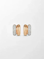 Duo Rose Pavé Huggie