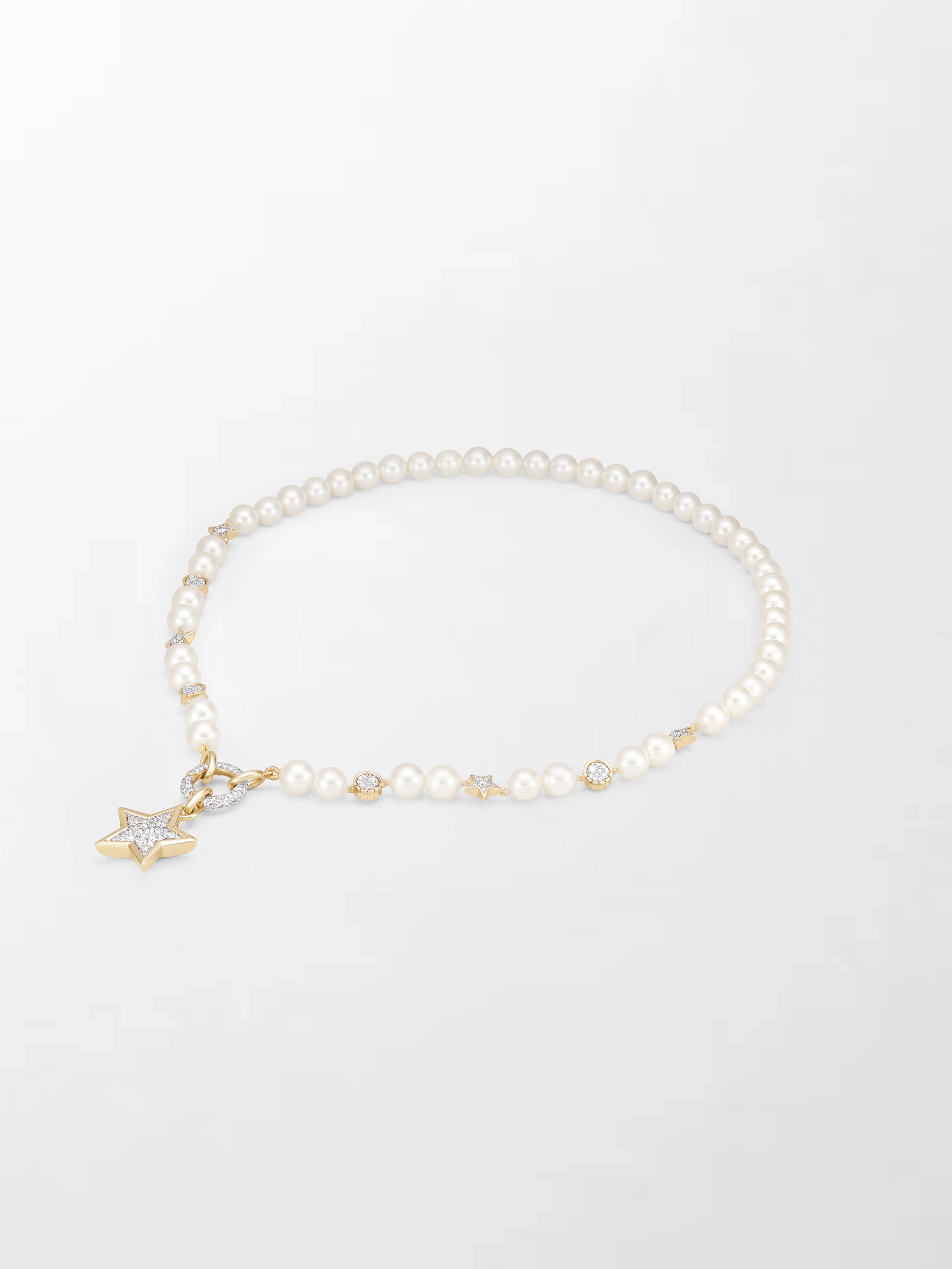 Moonstar Pavé Pearl Necklace