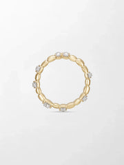 Sleek Grooved Gold Band