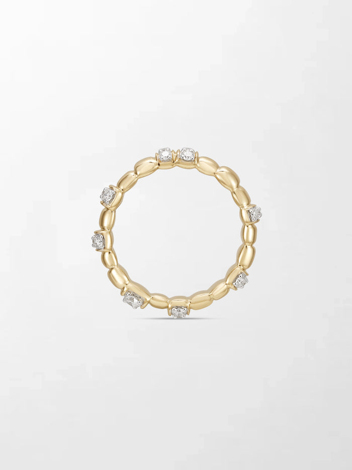 Sleek Grooved Gold Band