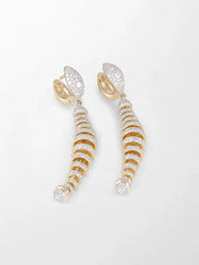 Diamond Huggie Elongé Roundelle Earrings