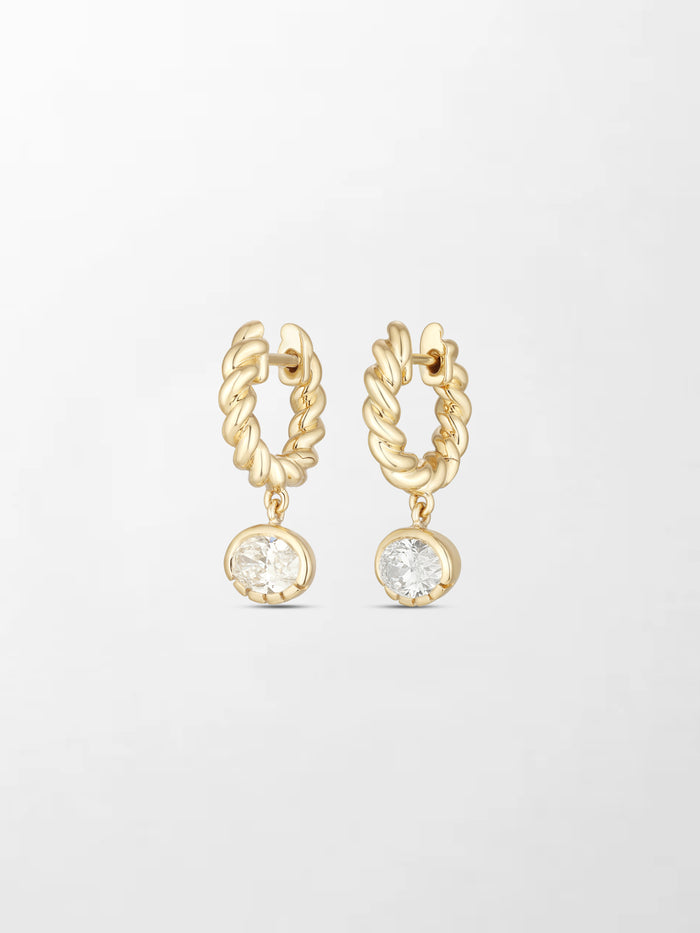 Bezel Drop Earrings