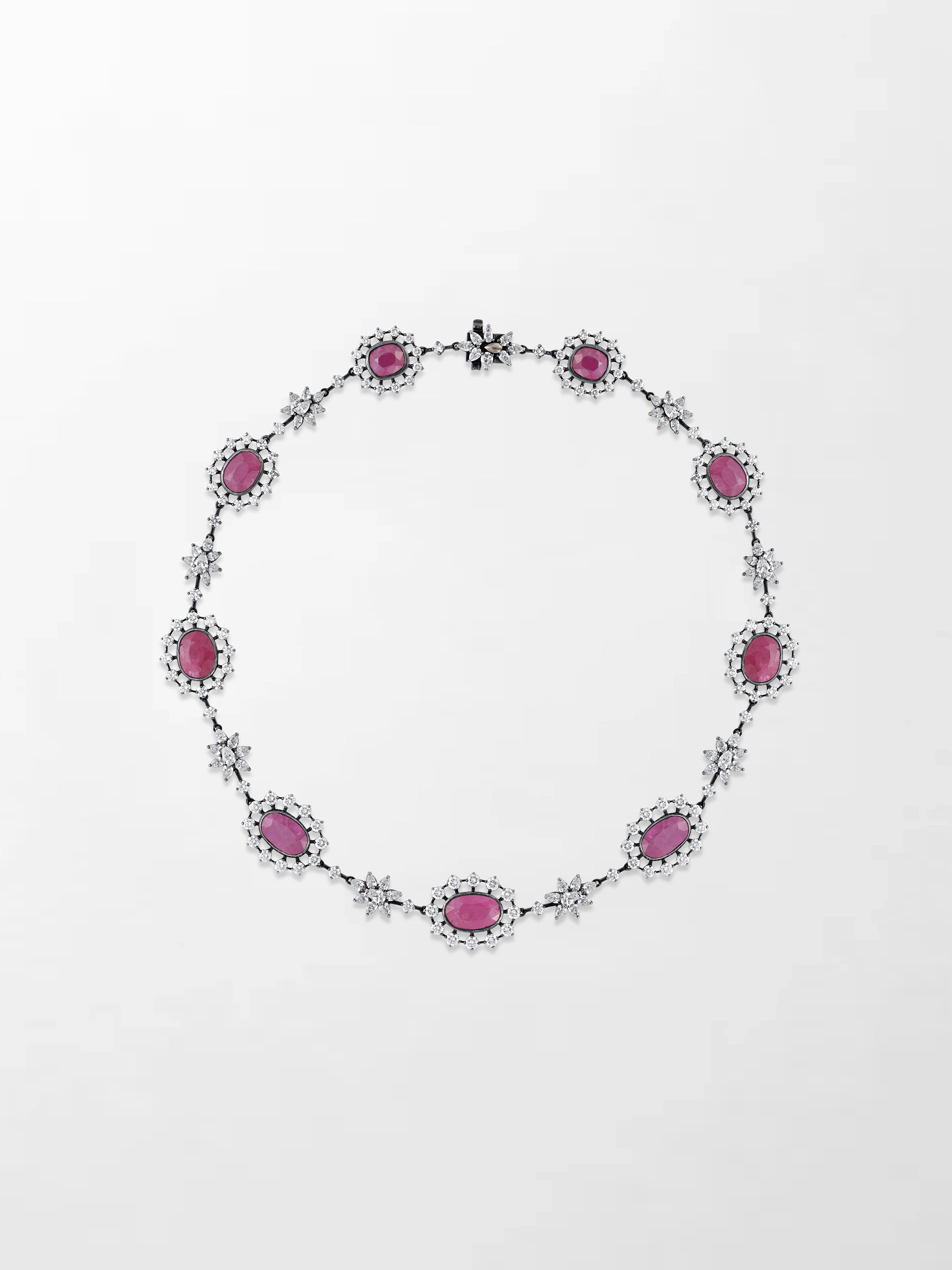 Black Rose Ruby Necklace