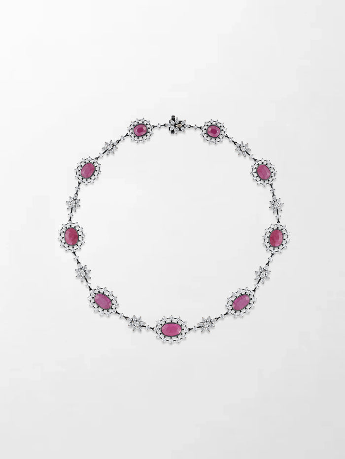 Black Rose Ruby Necklace