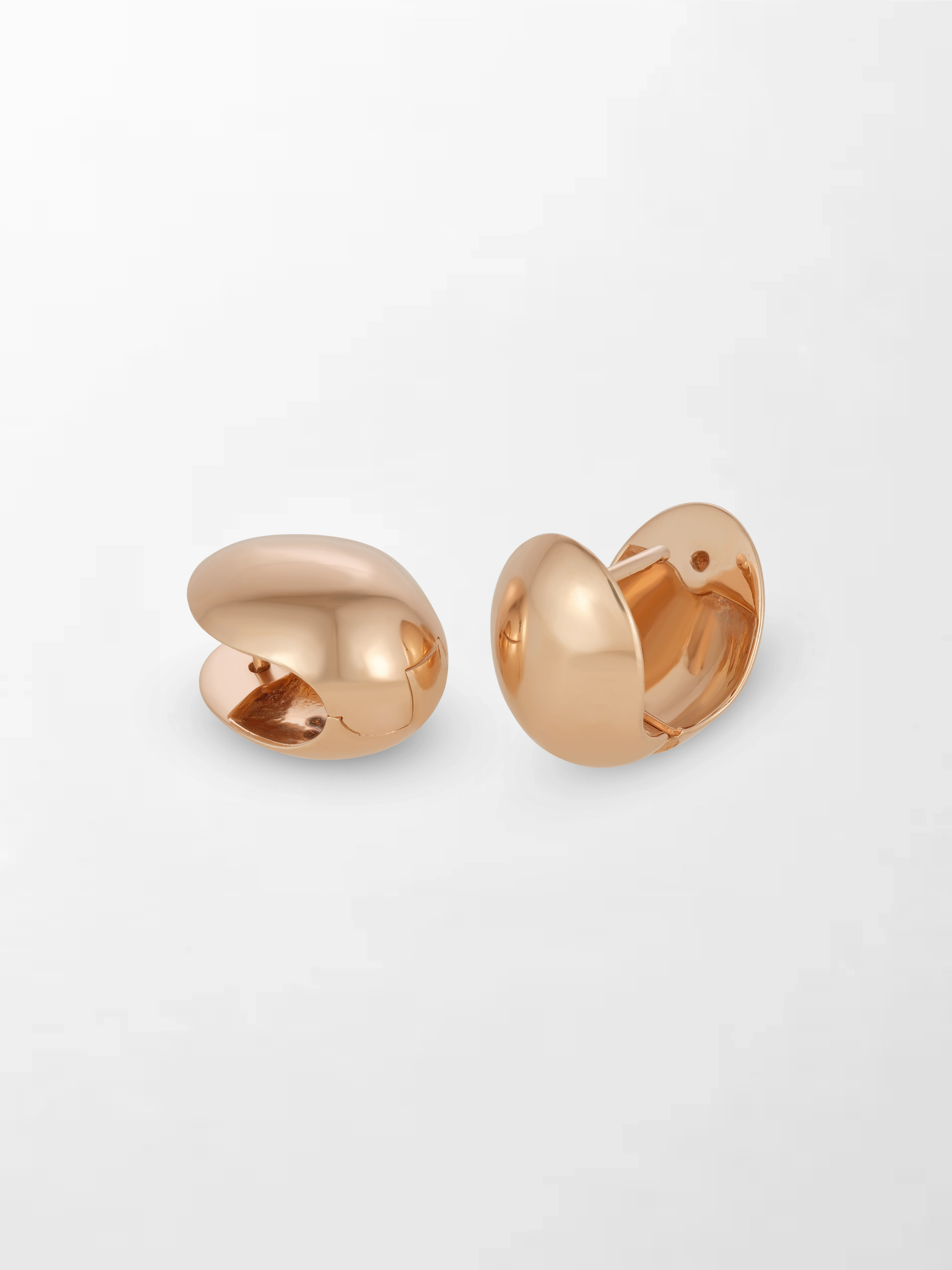 Rose Curve Huggies 14K