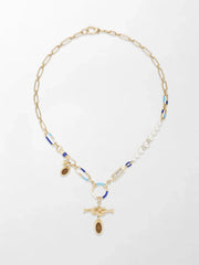 Sailor’s Knot Pearl & Smoky Quartz Necklace