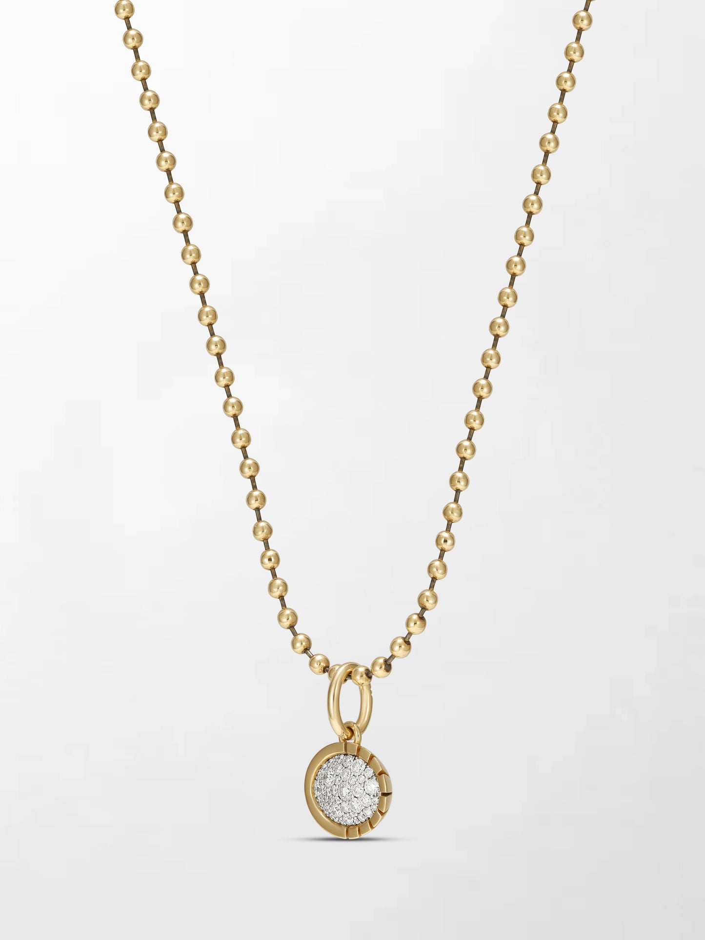Split Bezel Pavé Pendant with Ball Chain