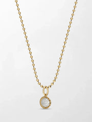 Split Bezel Pavé Pendant with Ball Chain