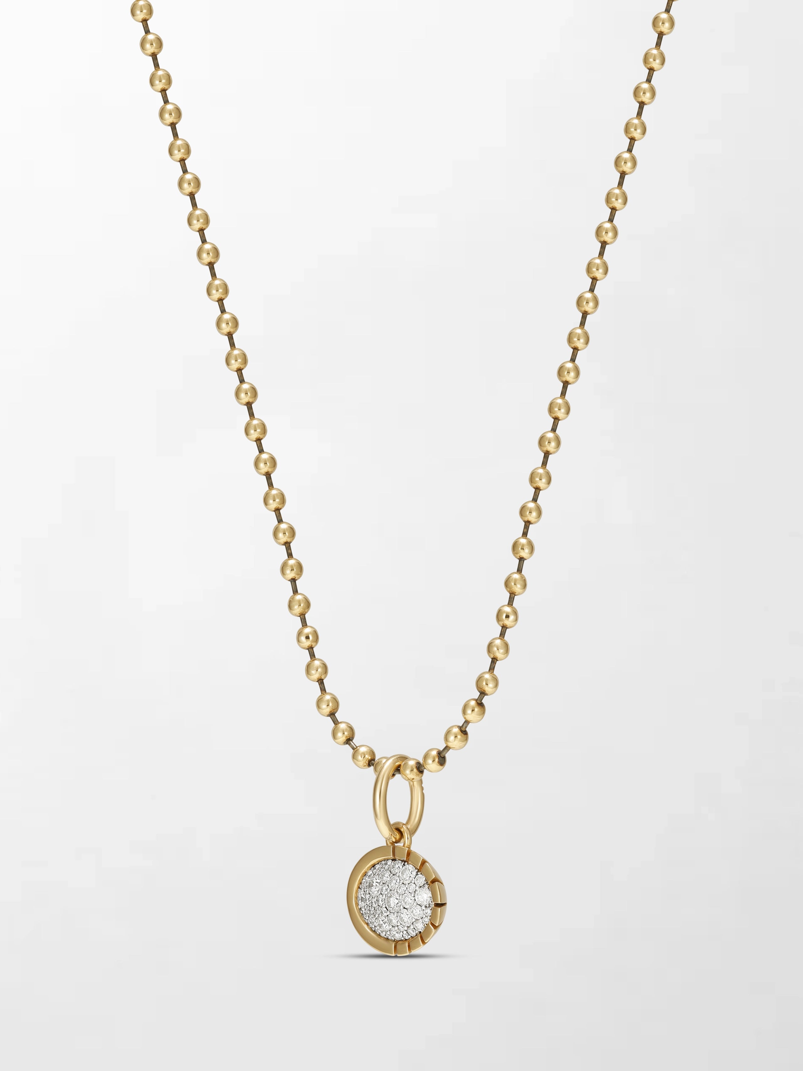 Split Bezel Pavé Pendant with Ball Chain