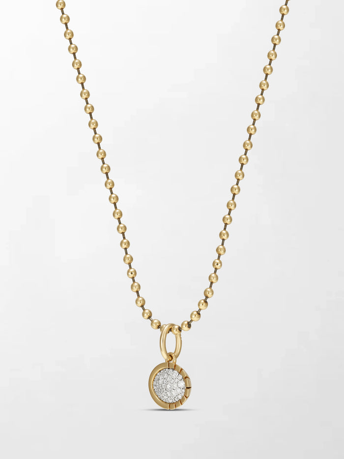 Split Bezel Pavé Pendant with Ball Chain