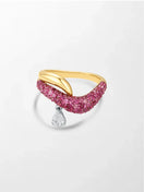 Wave Pear Drop Ring