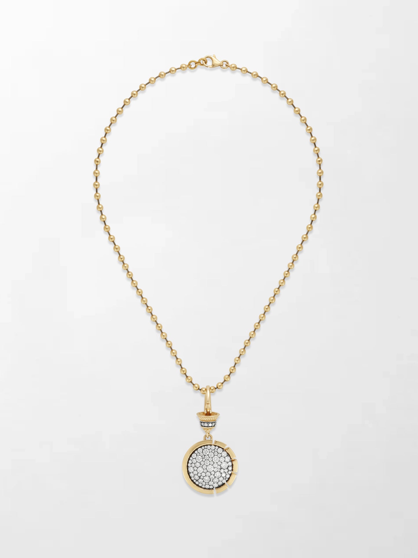Split Bezel Midnight Pendant with Ball Chain