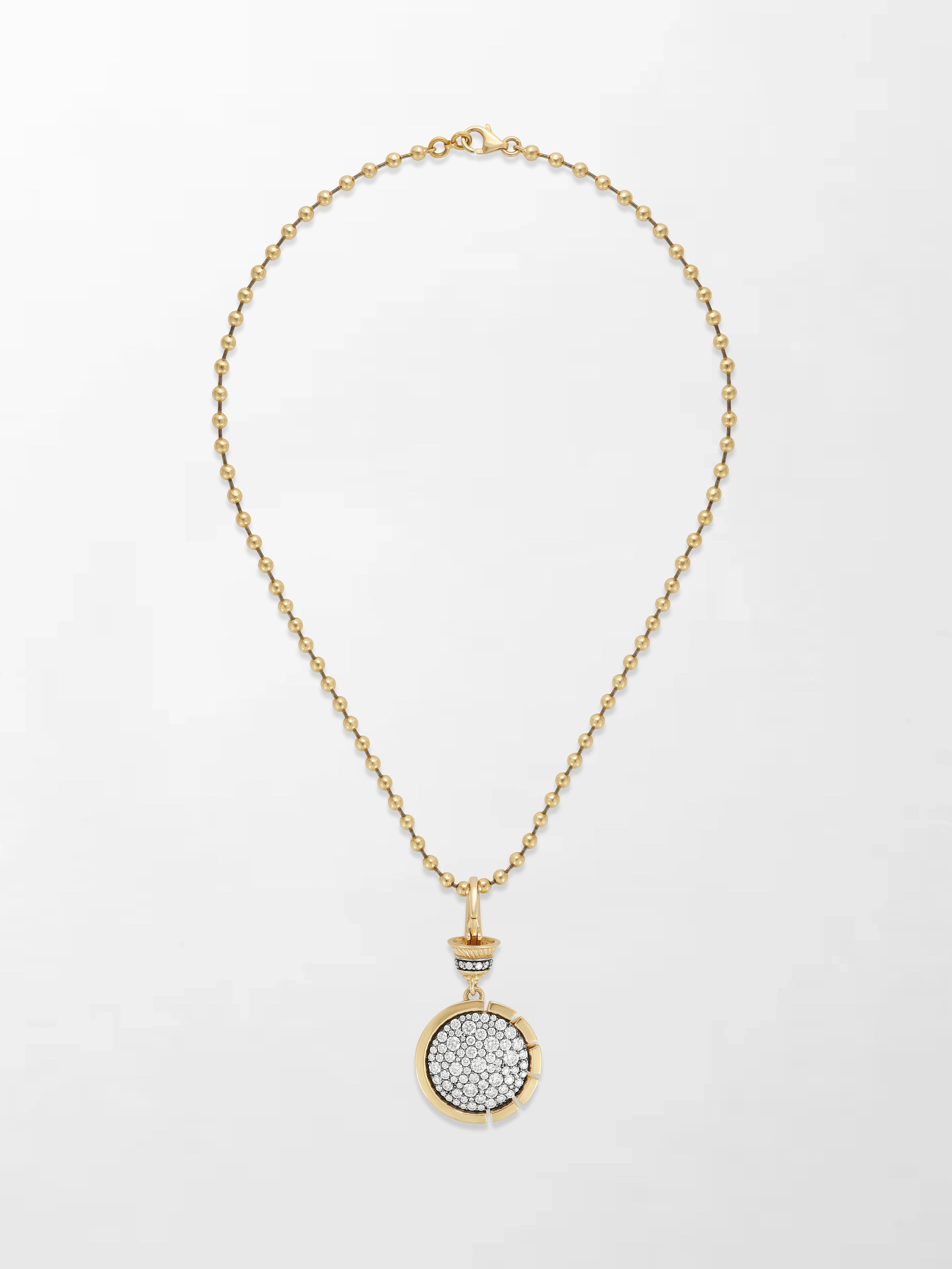 Split Bezel Midnight Pendant with Ball Chain