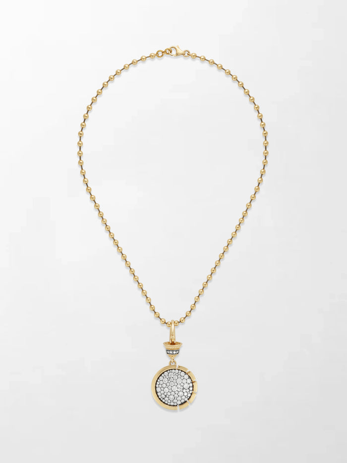 Split Bezel Midnight Pendant with Ball Chain