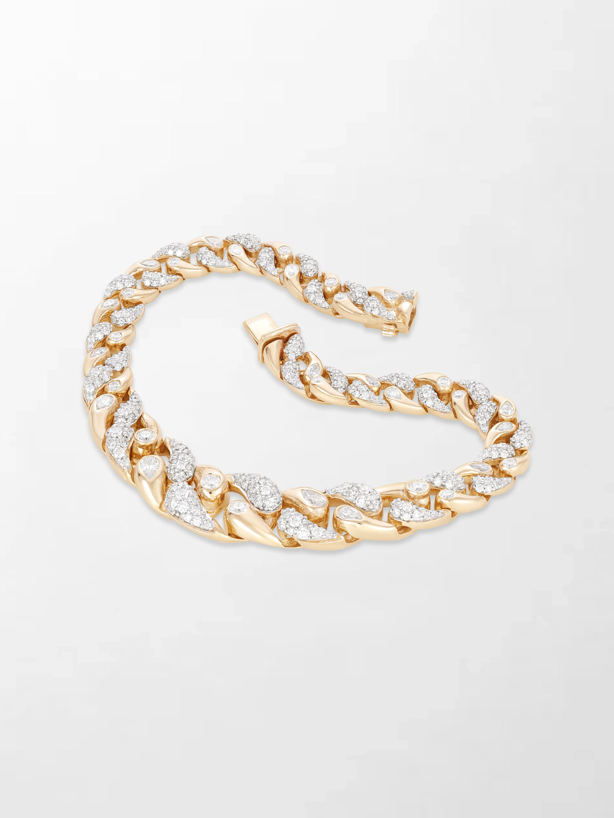 Tapered Cuban Diamond Bracelet