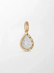 Split Bezel Snow Teardrop Pendant