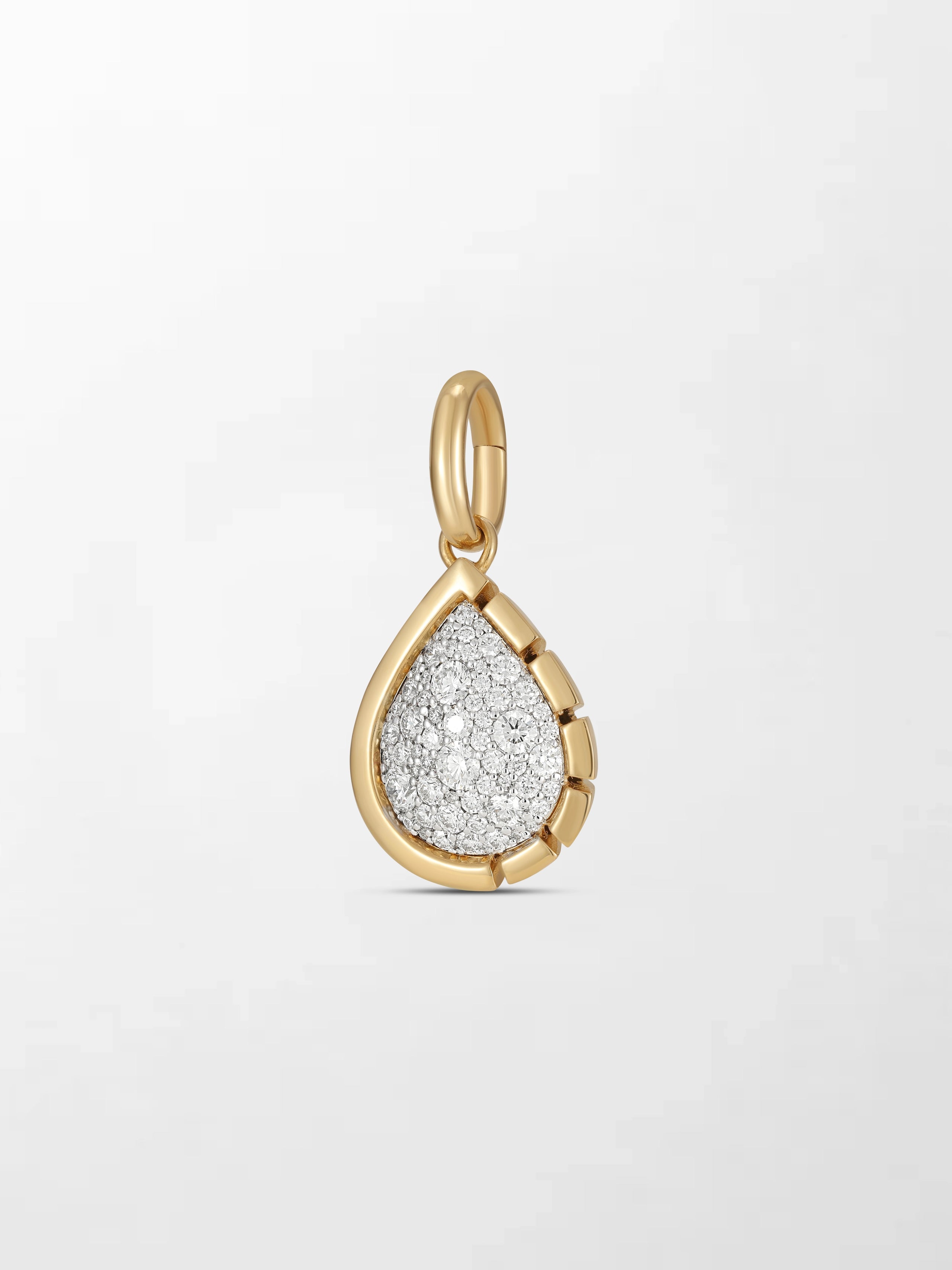 Split Bezel Snow Teardrop Pendant