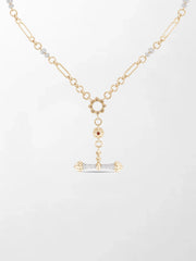 Pink Tourmaline T-Bar Chain