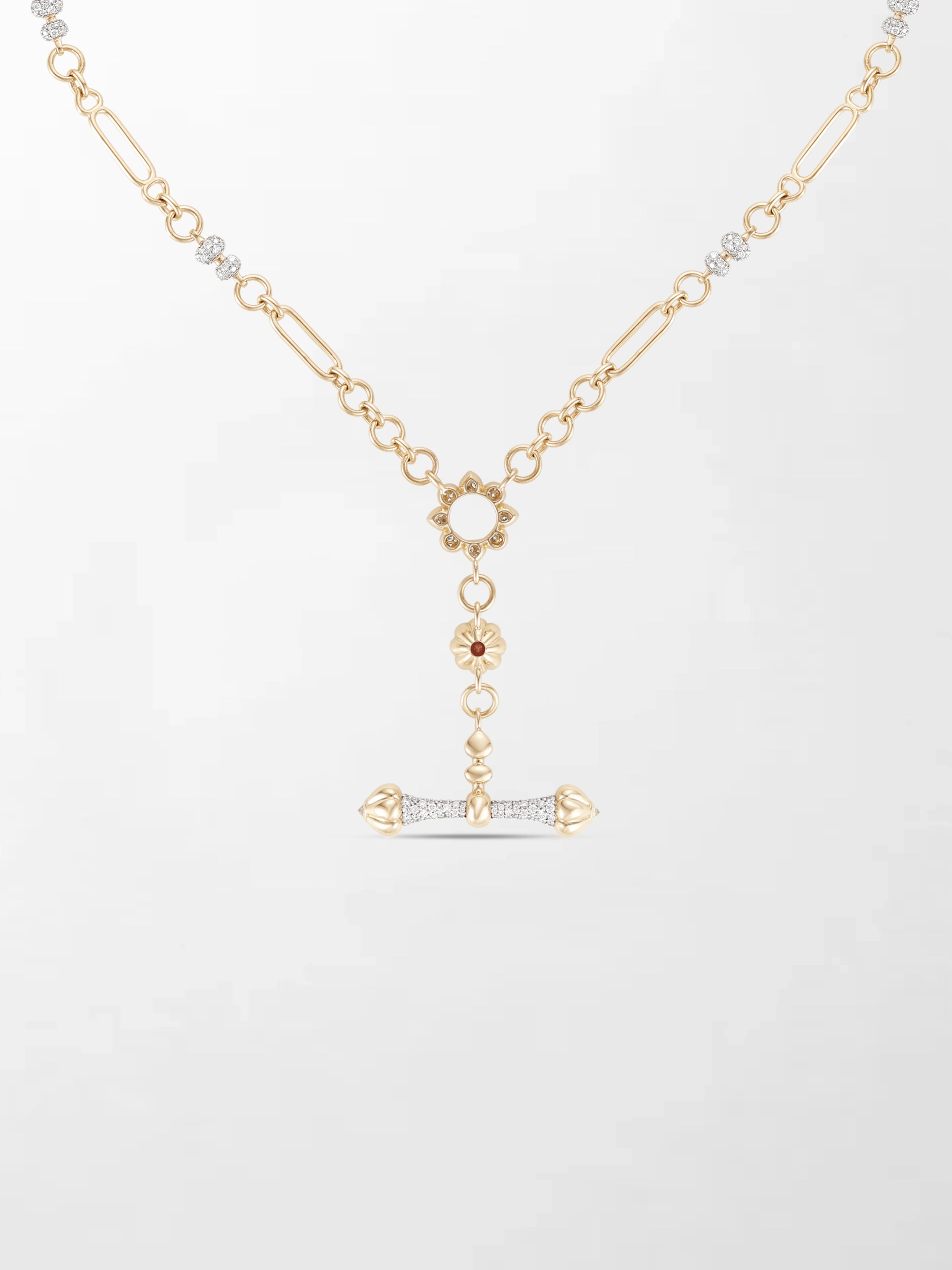 Pink Tourmaline T-Bar Chain