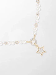 Moonstar Pavé Pearl Necklace