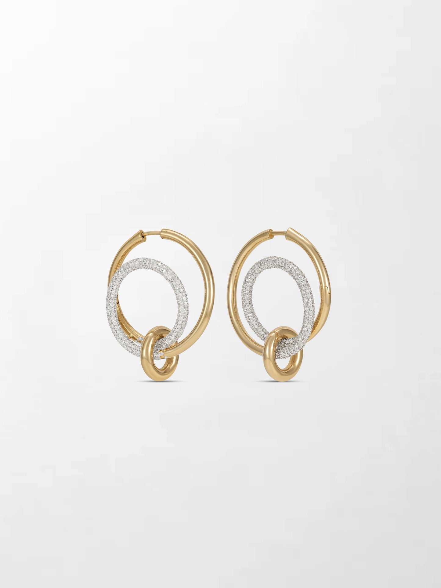 Snow Hoop Drop Earrings