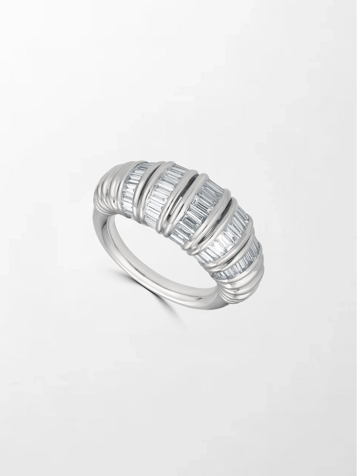 Snow Tapered Baguette Ring