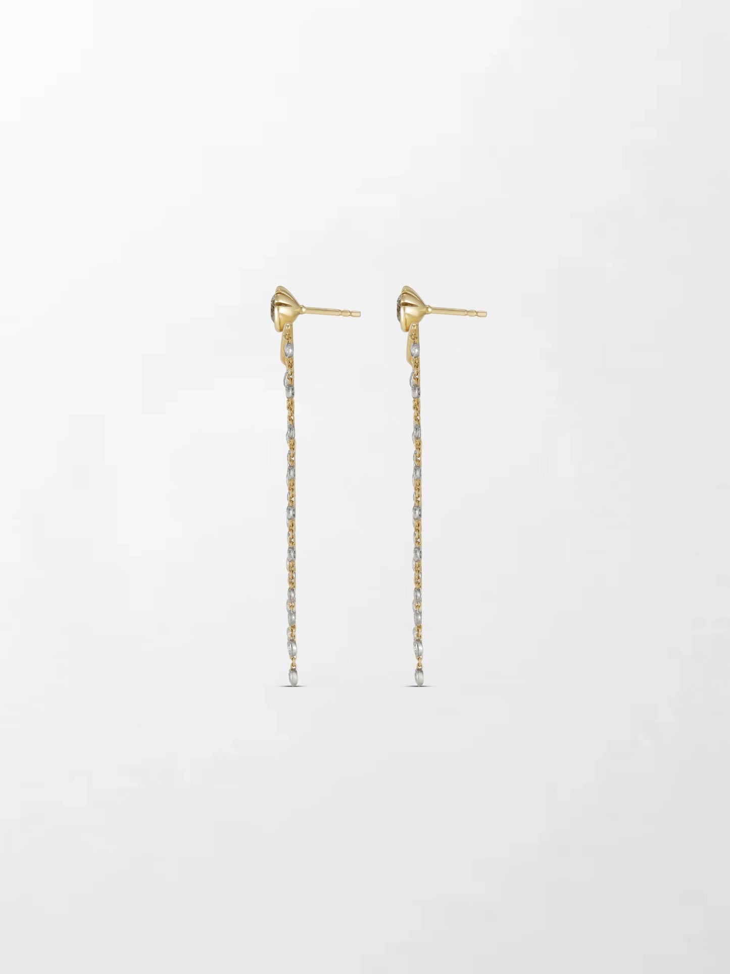 Long Split Bezel Cascade Earring