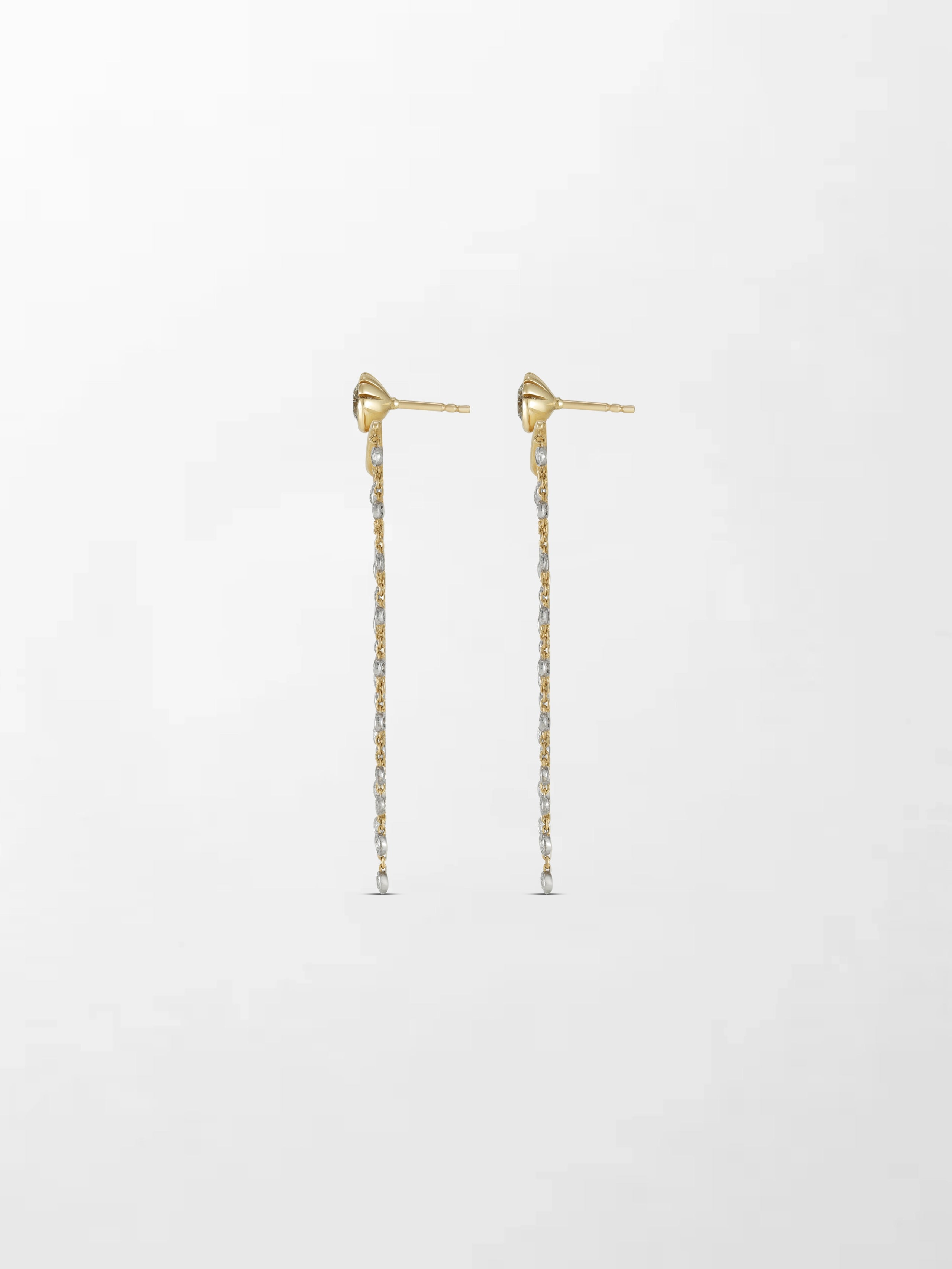 Long Split Bezel Cascade Earring